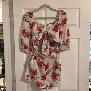Floral cutout romper